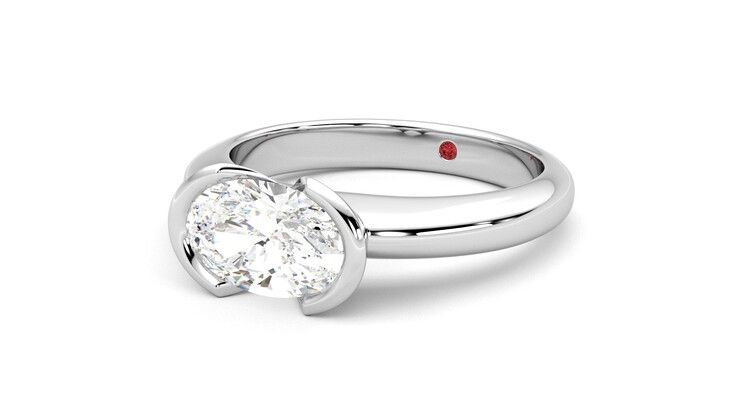 Taylor & Hart Viridis Oval Engagement Ring 360 degree image 25