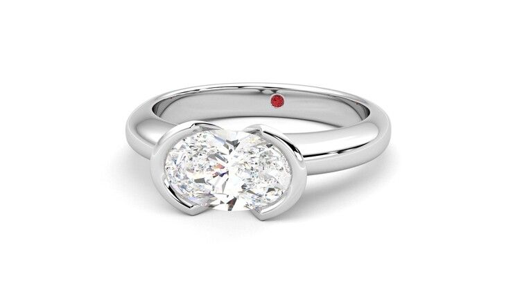 Taylor & Hart Viridis Oval Engagement Ring 360 degree image 27