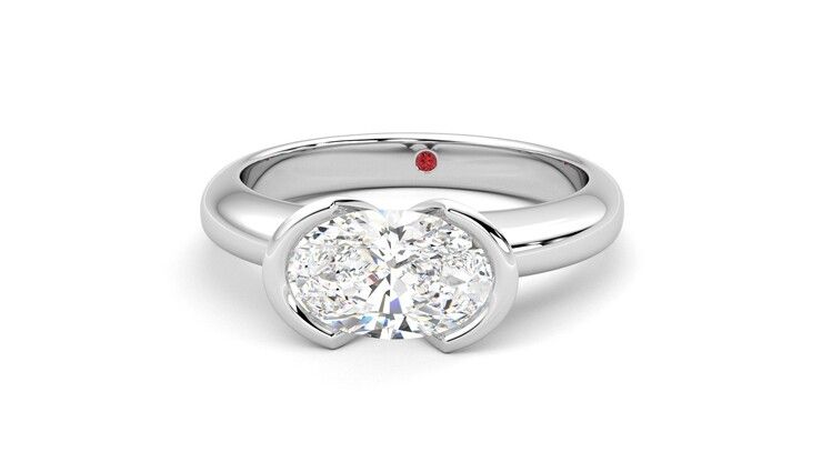 Taylor & Hart Viridis Oval Engagement Ring 360 degree image 28