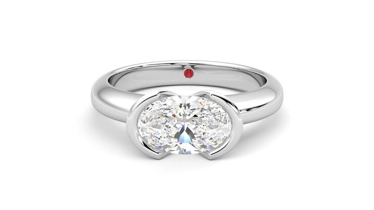 Taylor & Hart Viridis Oval Engagement Ring 360 degree image 29
