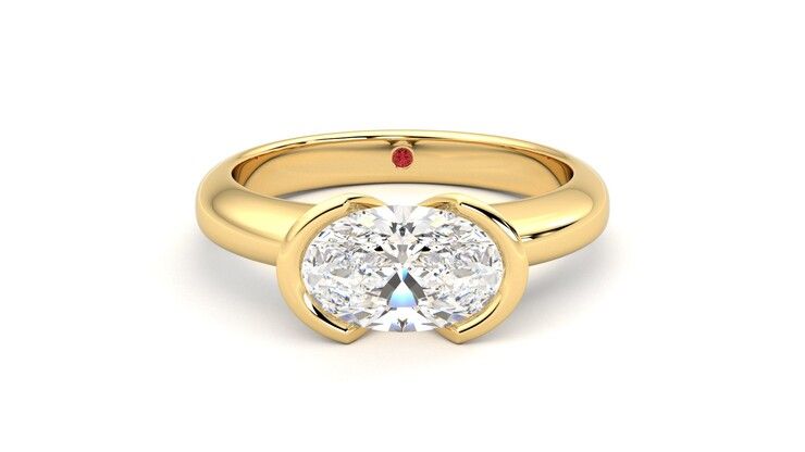 Taylor & Hart Viridis Oval Engagement Ring 360 degree image 0