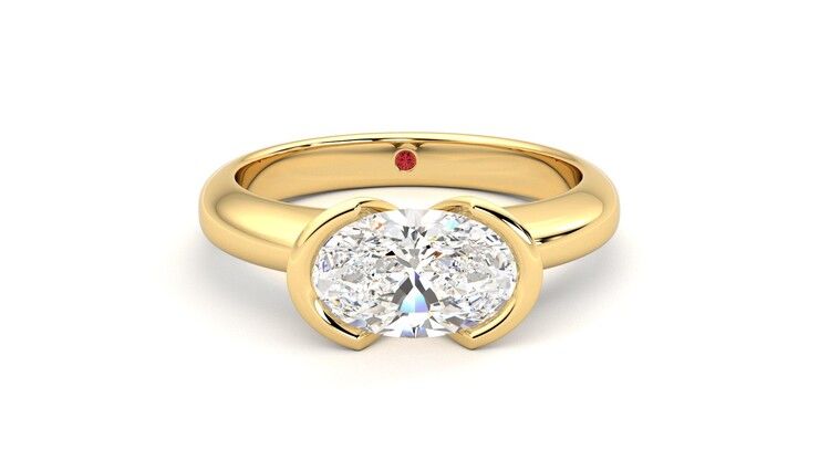 Taylor & Hart Viridis Oval Engagement Ring 360 degree image 1
