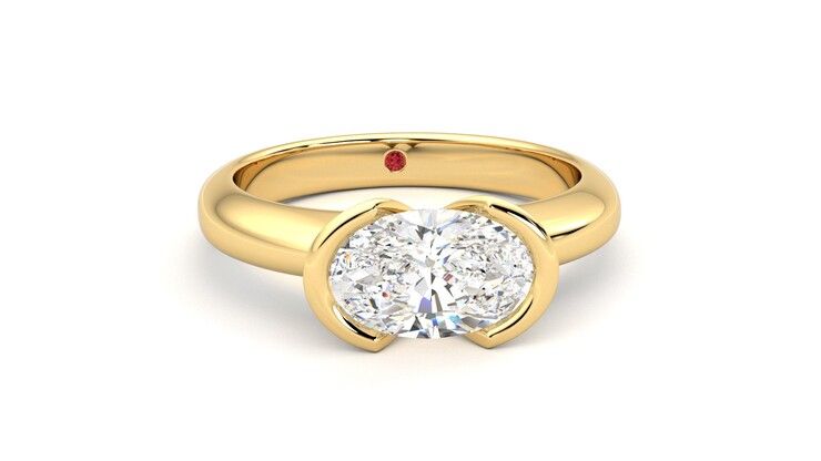 Taylor & Hart Viridis Oval Engagement Ring 360 degree image 2