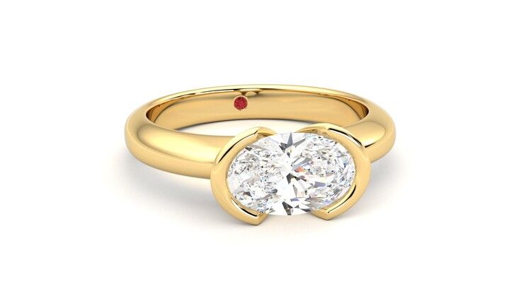Taylor & Hart Viridis Oval Engagement Ring 360 degree image 3