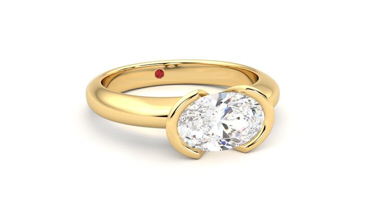 Taylor & Hart Viridis Oval Engagement Ring 360 degree image 4