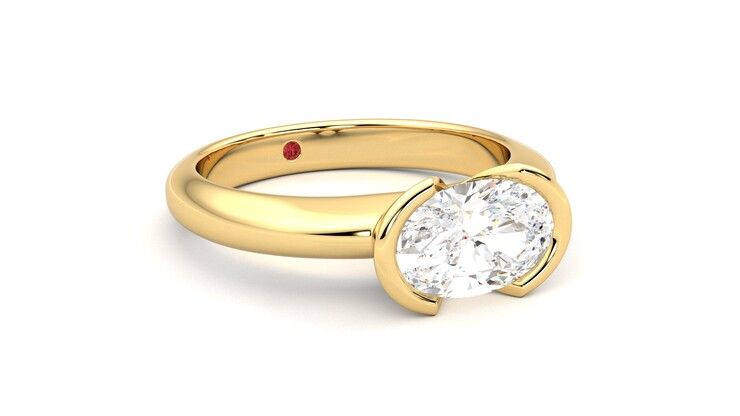 Taylor & Hart Viridis Oval Engagement Ring 360 degree image 5