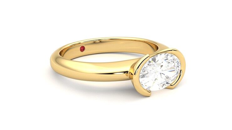 Taylor & Hart Viridis Oval Engagement Ring 360 degree image 6