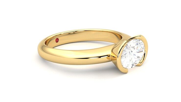 Taylor & Hart Viridis Oval Engagement Ring 360 degree image 7