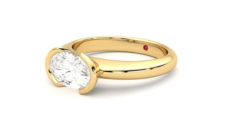 Taylor & Hart Viridis Oval Engagement Ring 360 degree image 24