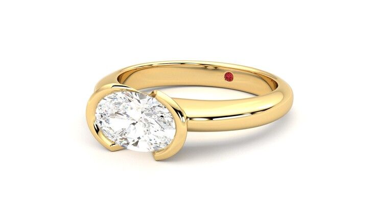 Taylor & Hart Viridis Oval Engagement Ring 360 degree image 25