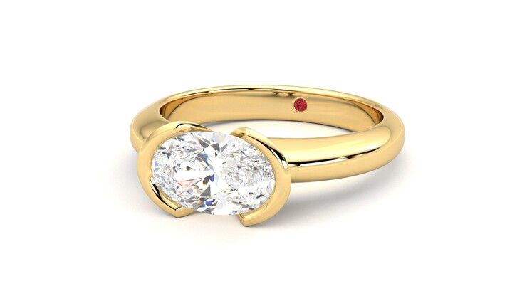 Taylor & Hart Viridis Oval Engagement Ring 360 degree image 26