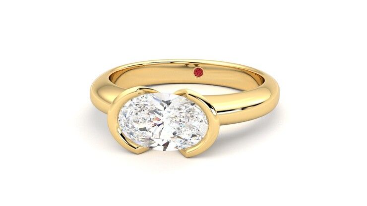 Taylor & Hart Viridis Oval Engagement Ring 360 degree image 27