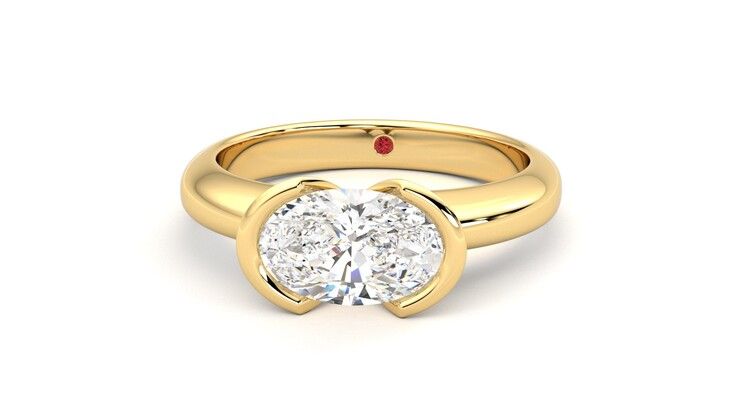 Taylor & Hart Viridis Oval Engagement Ring 360 degree image 28