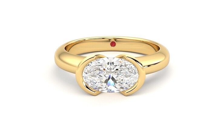 Taylor & Hart Viridis Oval Engagement Ring 360 degree image 29