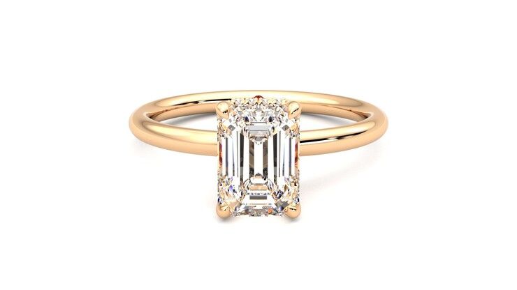 Taylor & Hart Whisper Emerald Engagement Ring 360 degree image 0