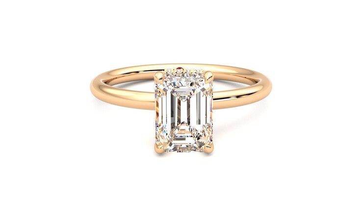 Taylor & Hart Whisper Emerald Engagement Ring 360 degree image 1