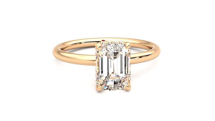 Taylor & Hart Whisper Emerald Engagement Ring 360 degree image 2