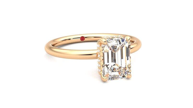 Taylor & Hart Whisper Emerald Engagement Ring 360 degree image 4