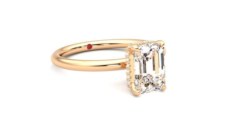 Taylor & Hart Whisper Emerald Engagement Ring 360 degree image 5