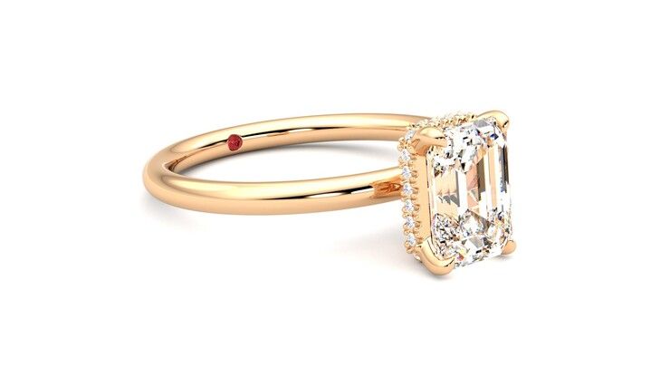 Taylor & Hart Whisper Emerald Engagement Ring 360 degree image 6