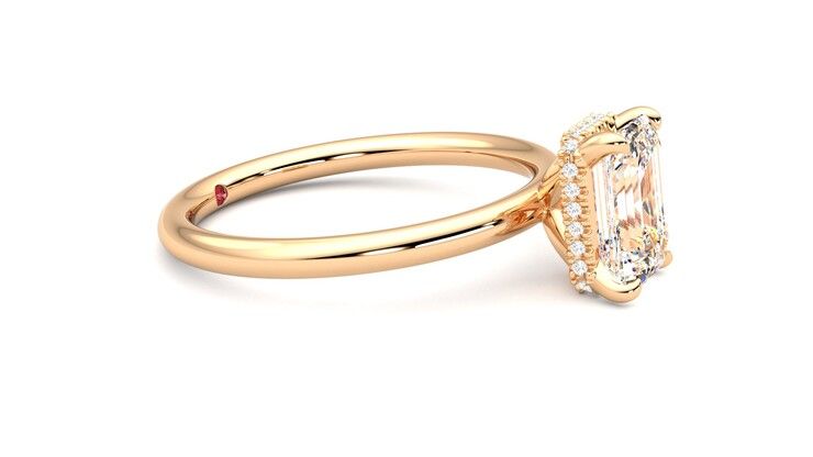 Taylor & Hart Whisper Emerald Engagement Ring 360 degree image 8