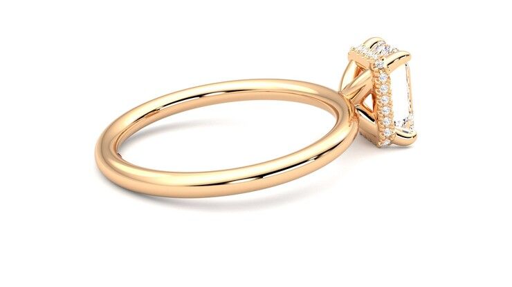 Taylor & Hart Whisper Emerald Engagement Ring 360 degree image 11