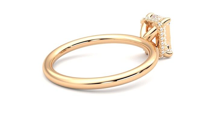 Taylor & Hart Whisper Emerald Engagement Ring 360 degree image 12