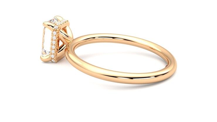 Taylor & Hart Whisper Emerald Engagement Ring 360 degree image 19