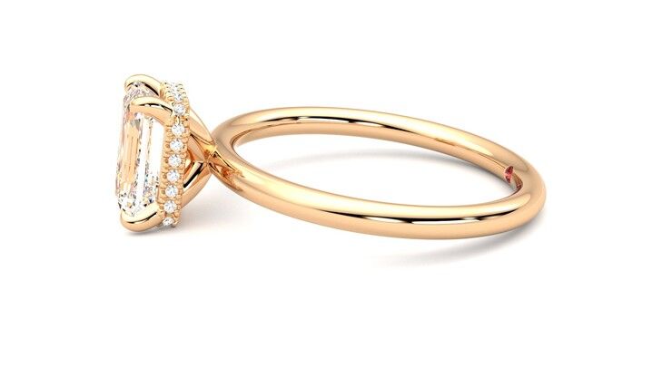 Taylor & Hart Whisper Emerald Engagement Ring 360 degree image 21