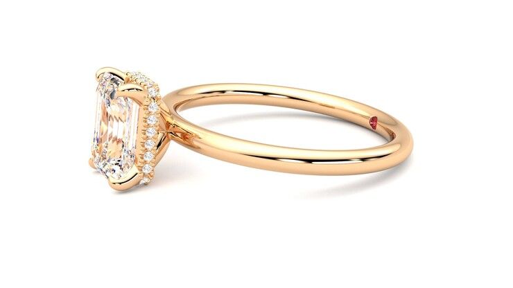 Taylor & Hart Whisper Emerald Engagement Ring 360 degree image 22