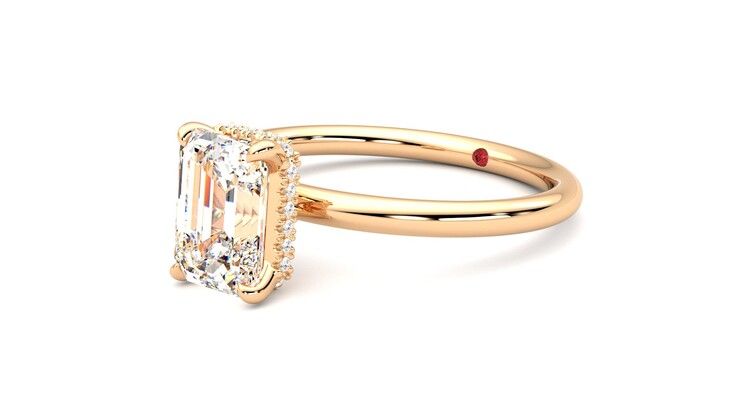Taylor & Hart Whisper Emerald Engagement Ring 360 degree image 24
