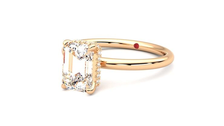 Taylor & Hart Whisper Emerald Engagement Ring 360 degree image 25