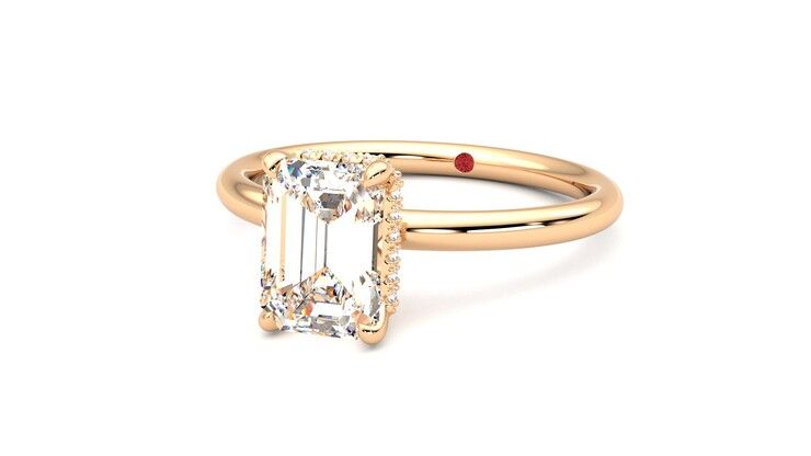 Taylor & Hart Whisper Emerald Engagement Ring 360 degree image 26