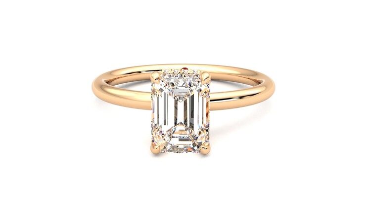 Taylor & Hart Whisper Emerald Engagement Ring 360 degree image 29
