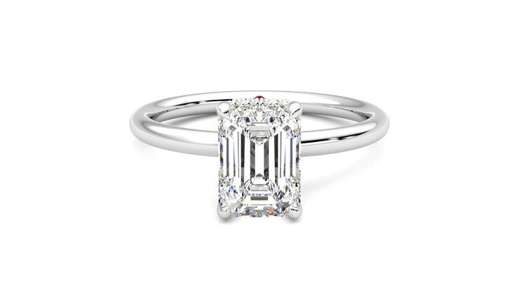 Taylor & Hart Whisper Emerald Engagement Ring 360 degree image 0