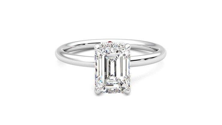 Taylor & Hart Whisper Emerald Engagement Ring 360 degree image 1