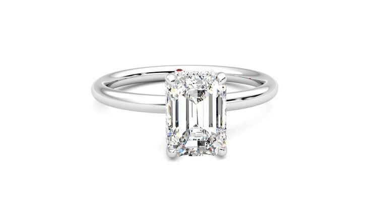 Taylor & Hart Whisper Emerald Engagement Ring 360 degree image 2
