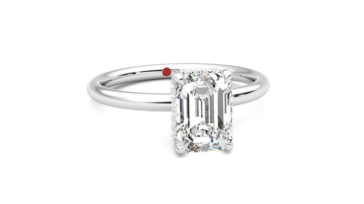 Taylor & Hart Whisper Emerald Engagement Ring 360 degree image 3