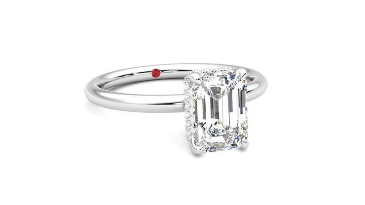 Taylor & Hart Whisper Emerald Engagement Ring 360 degree image 4