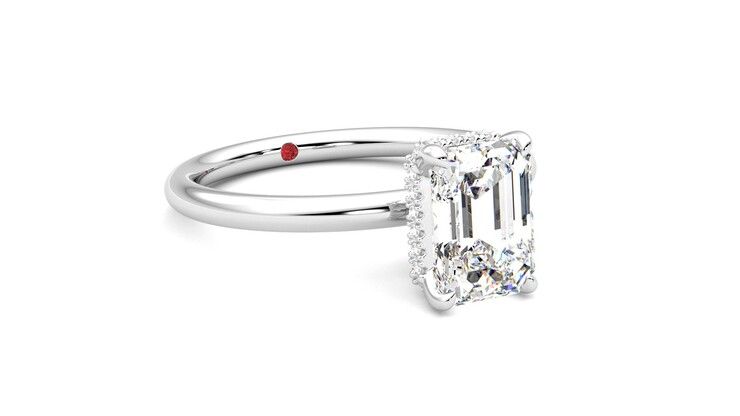 Taylor & Hart Whisper Emerald Engagement Ring 360 degree image 5