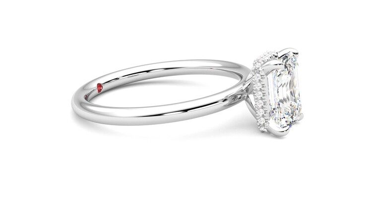 Taylor & Hart Whisper Emerald Engagement Ring 360 degree image 8