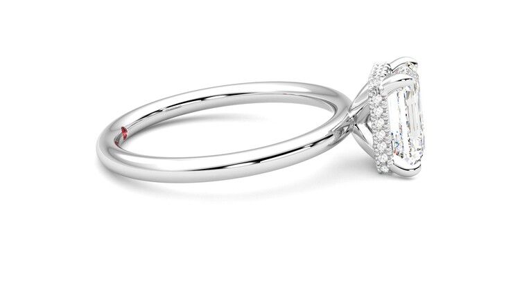 Taylor & Hart Whisper Emerald Engagement Ring 360 degree image 9