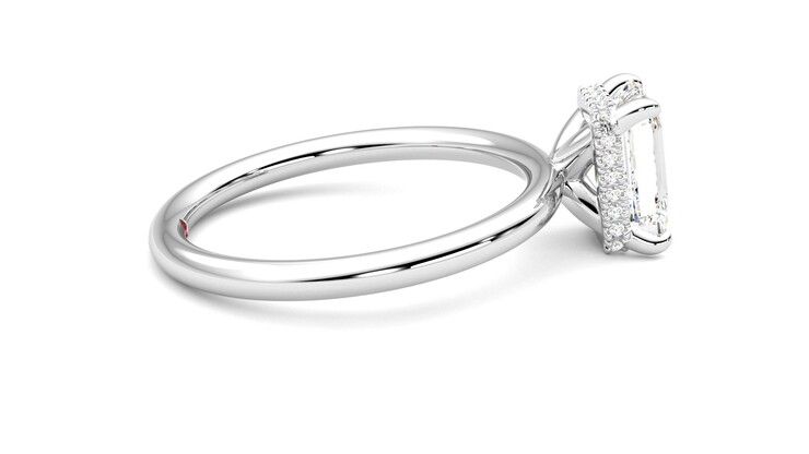 Taylor & Hart Whisper Emerald Engagement Ring 360 degree image 10