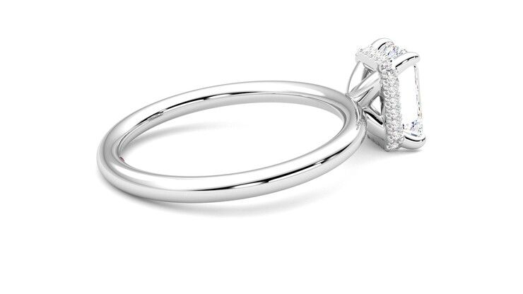 Taylor & Hart Whisper Emerald Engagement Ring 360 degree image 11