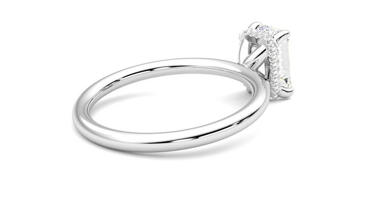 Taylor & Hart Whisper Emerald Engagement Ring 360 degree image 12