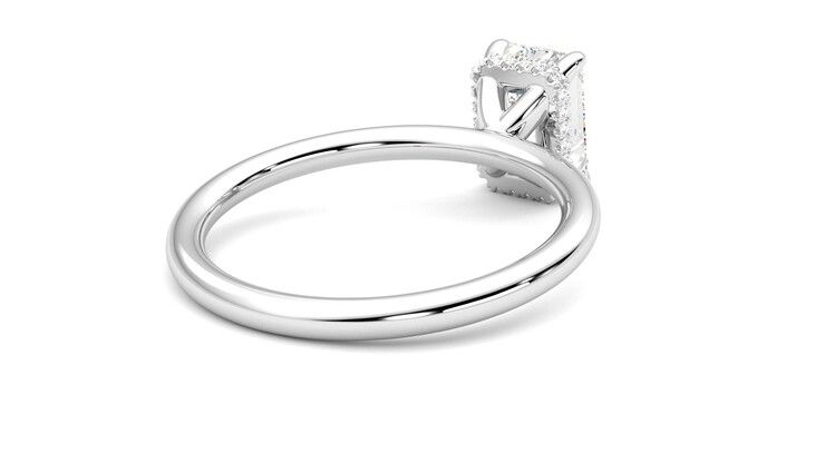 Taylor & Hart Whisper Emerald Engagement Ring 360 degree image 13