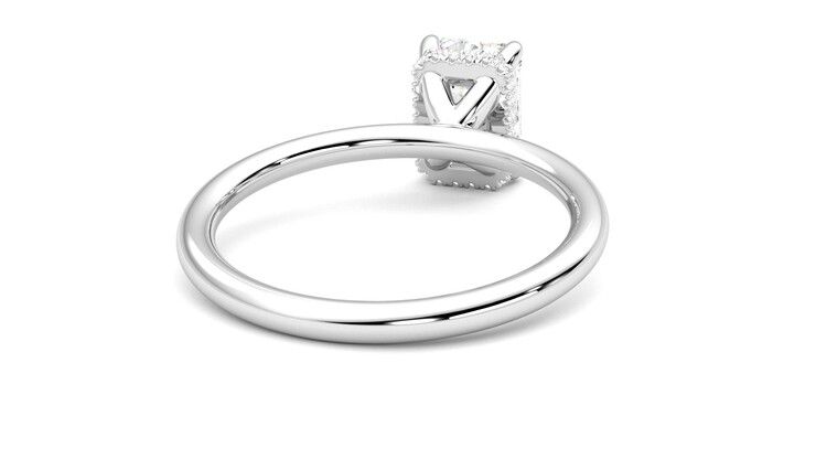 Taylor & Hart Whisper Emerald Engagement Ring 360 degree image 14