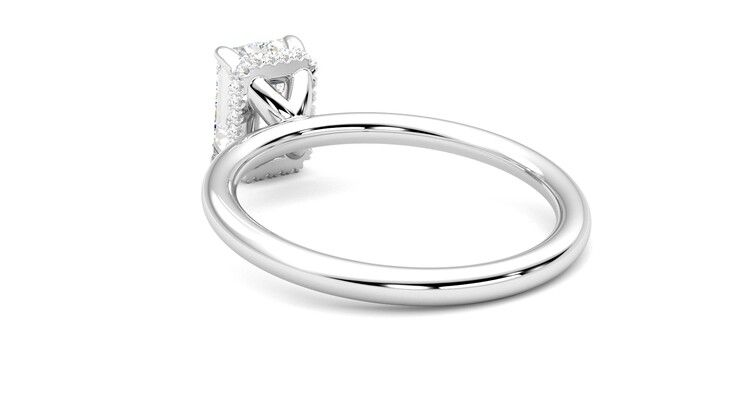 Taylor & Hart Whisper Emerald Engagement Ring 360 degree image 17