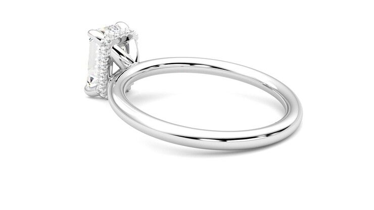 Taylor & Hart Whisper Emerald Engagement Ring 360 degree image 18