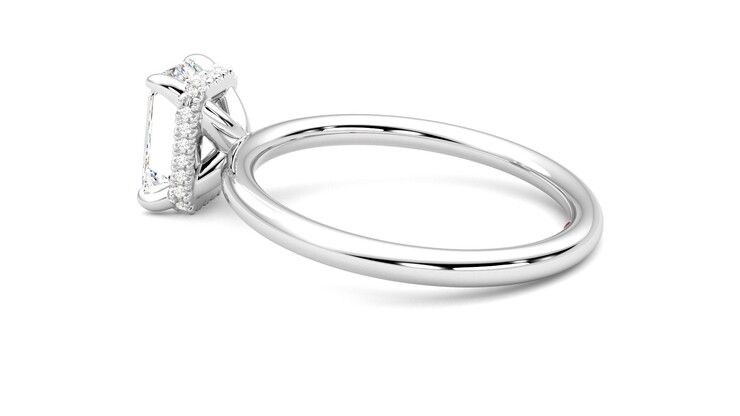 Taylor & Hart Whisper Emerald Engagement Ring 360 degree image 19